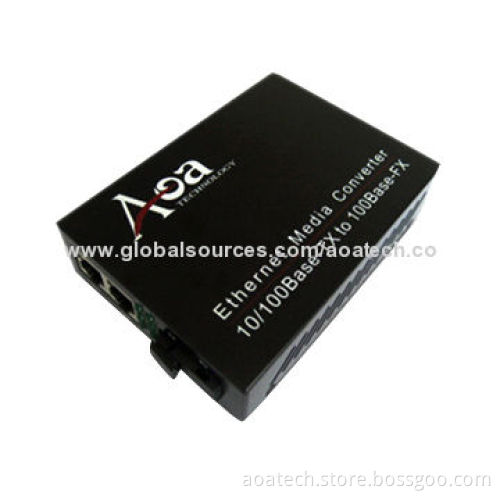 Fiber Optic Media Converter with Two 10M/100Mbps Adaptive Twisted Pair Switching PortsNew
